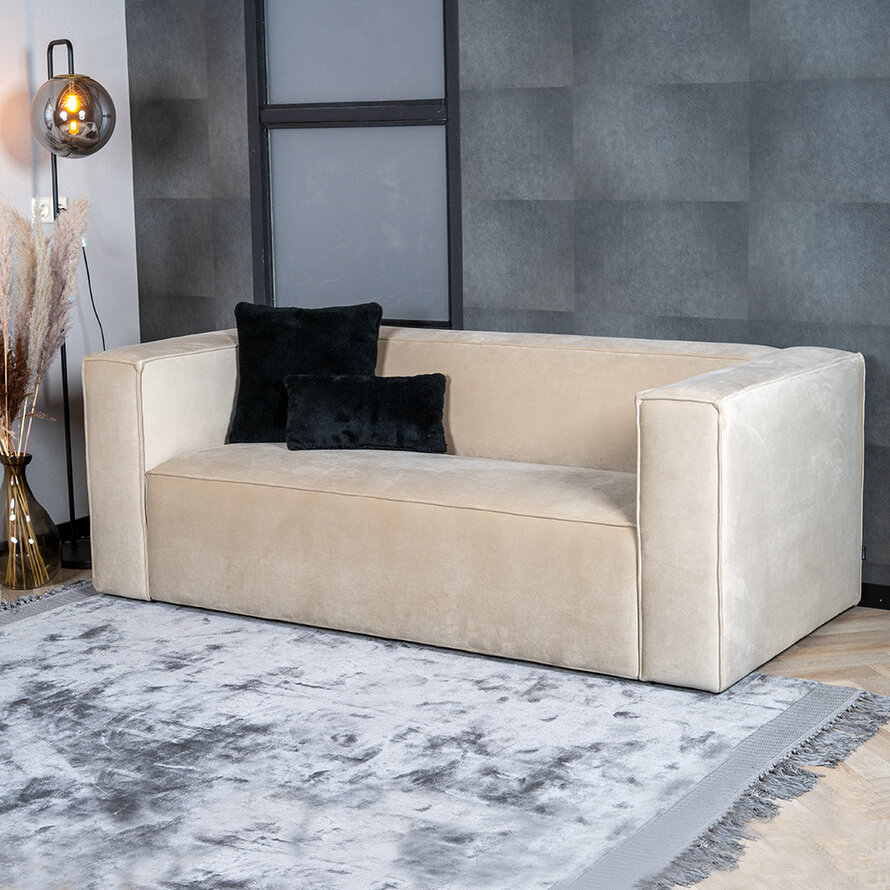 Samt Sofa Memphis 2,5-Sitzer creme