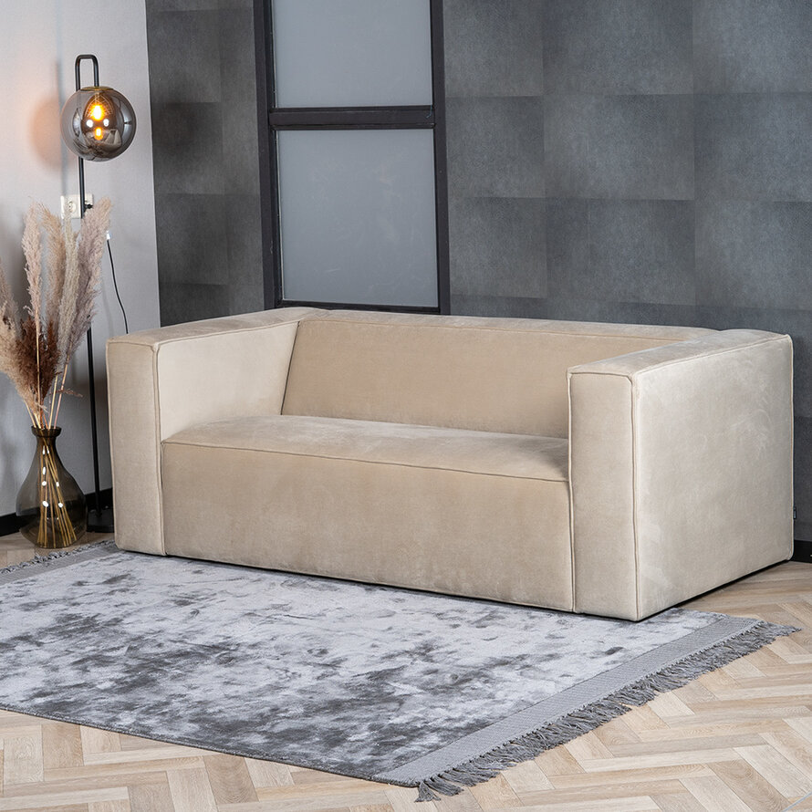 Samt Sofa Memphis 2,5-Sitzer creme