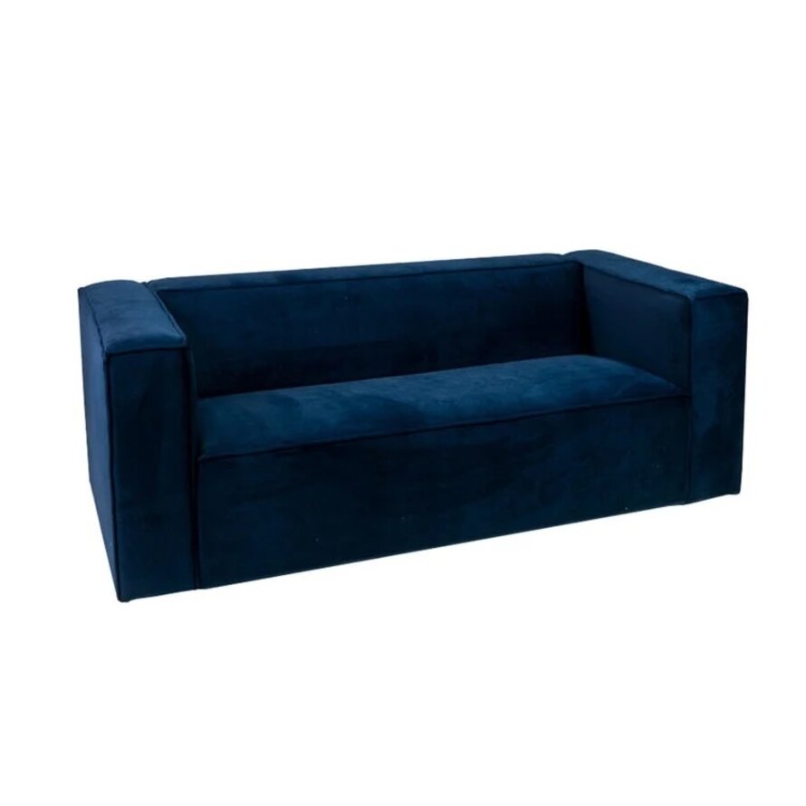 Samt Sofa Memphis 2,5-Sitzer dunkelblau