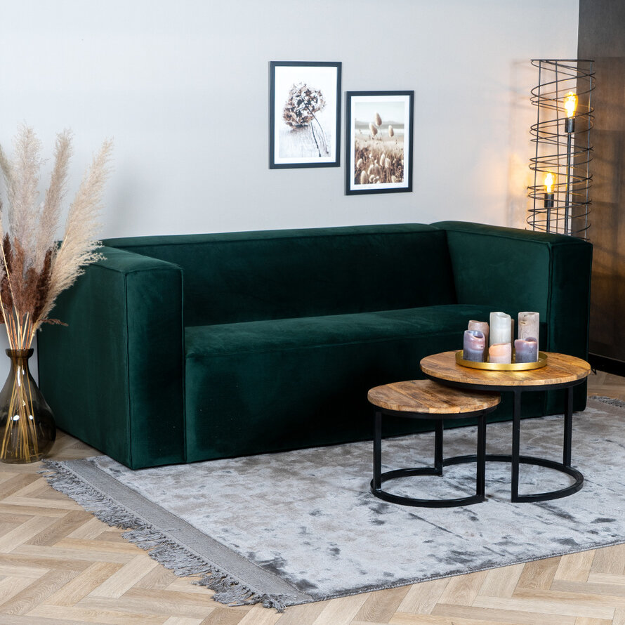 Samt Sofa Memphis 2,5-Sitzer dunkelgrün