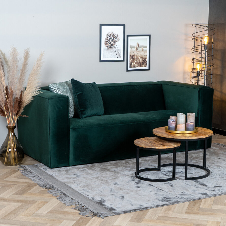 Samt Sofa Memphis 2,5-Sitzer dunkelgrün