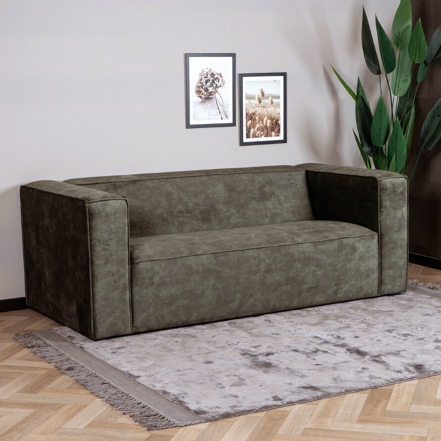 Samt Sofa Memphis 2,5-Sitzer grün