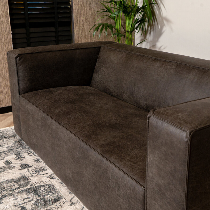 Leder Sofa Memphis 2,5-Sitzer anthrazit