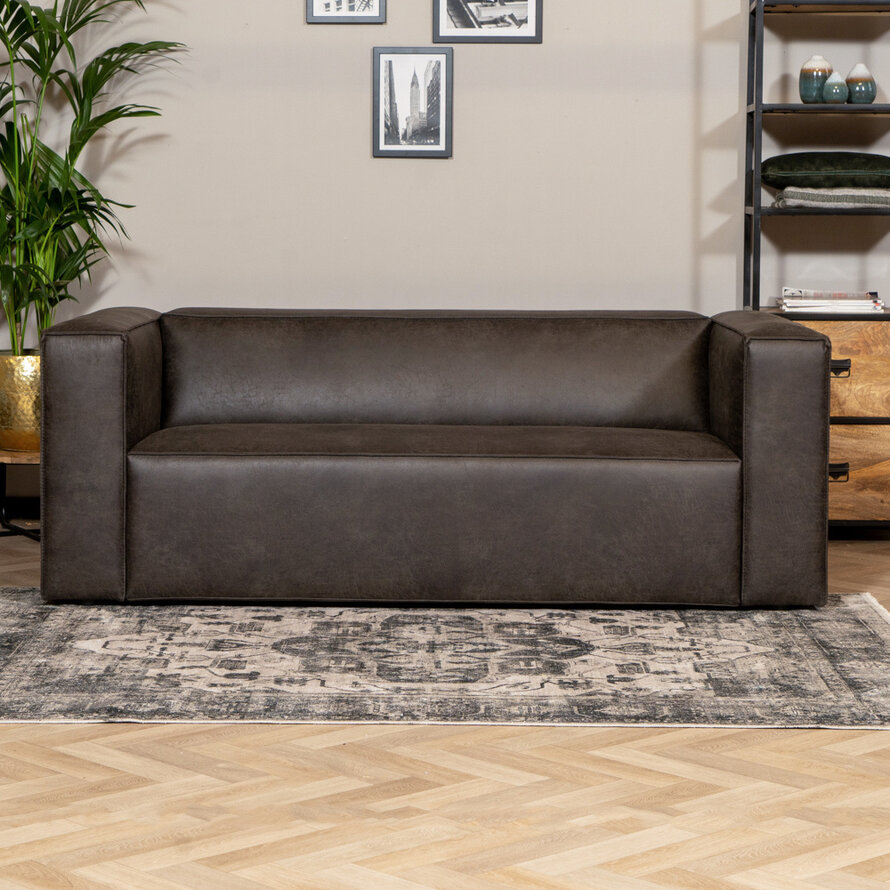 Leder Sofa Memphis 2,5-Sitzer anthrazit