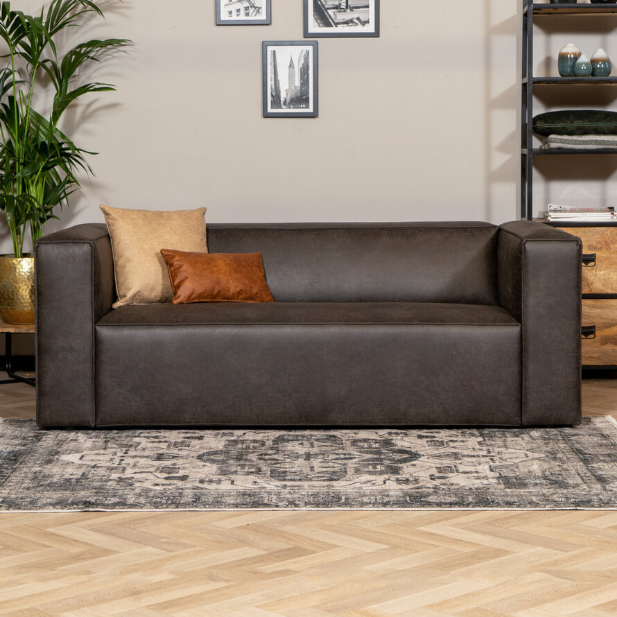 Leder Sofa Memphis 2,5-Sitzer anthrazit