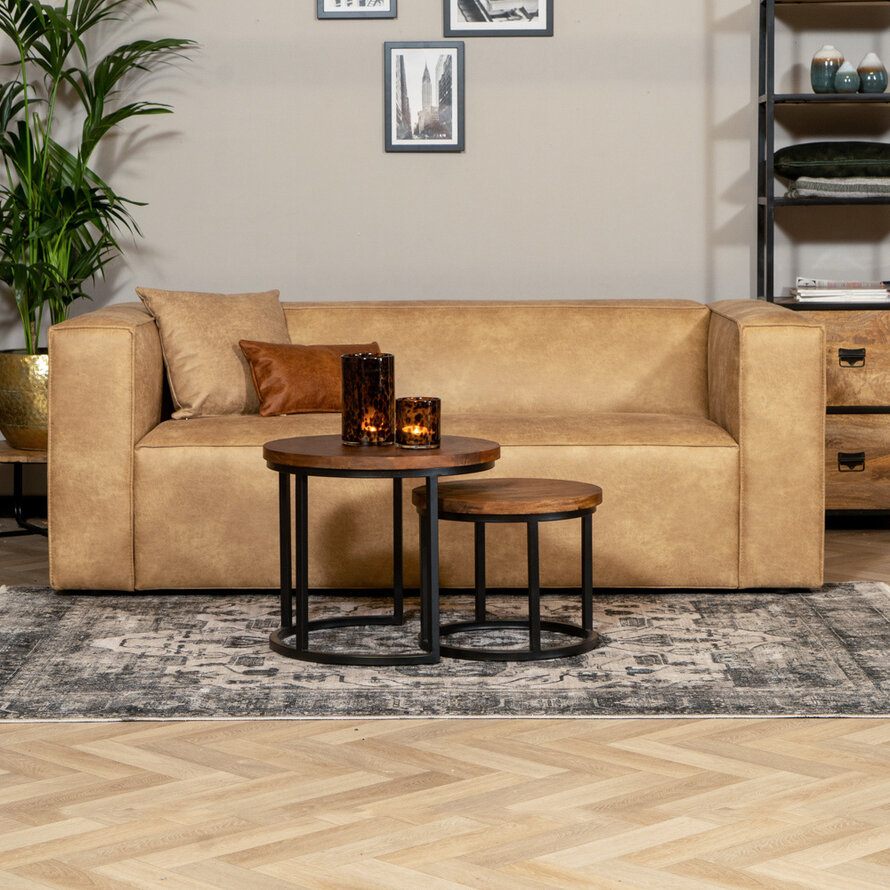 Leder Sofa Memphis 2,5-Sitzer beige