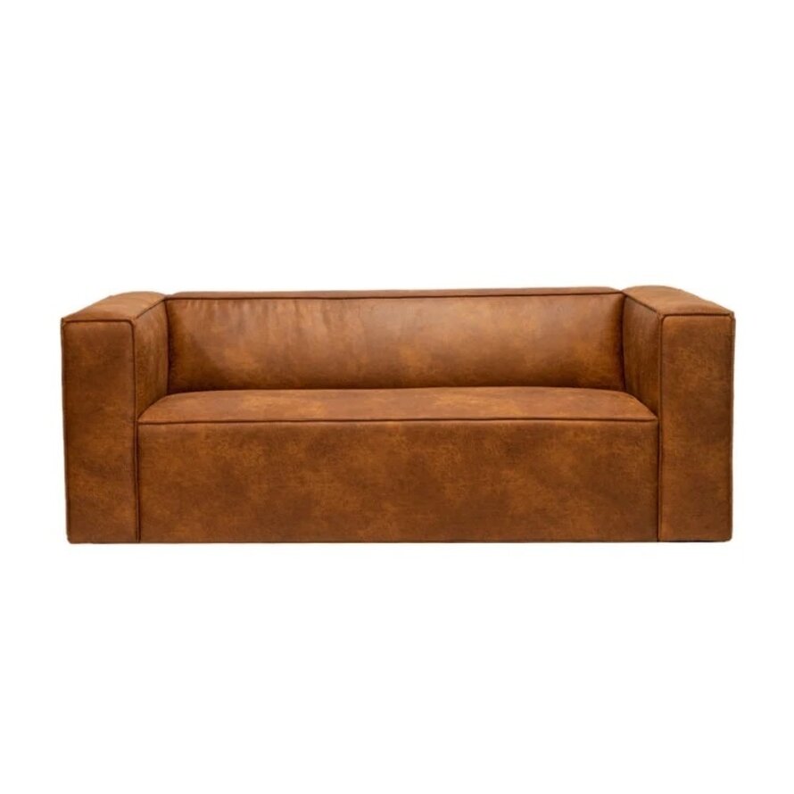 Leder Sofa Memphis 2,5-Sitzer cognac