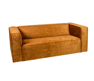 Bronx71 Samt Sofa Memphis 2,5-Sitzer ockergelb/cognac