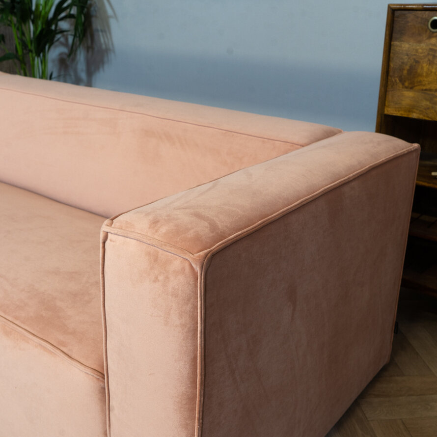 Samt Sofa Memphis 2,5-Sitzer rosa