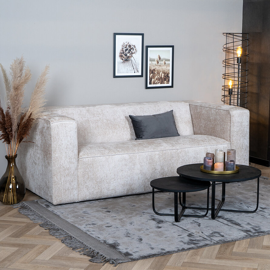 Chenille Sofa Memphis 2,5-Sitzer weiß