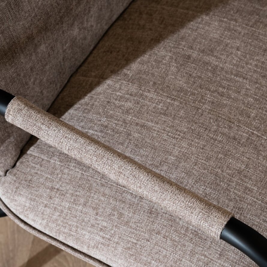 Polsterstuhl Mila auf Rollen Polyester taupe