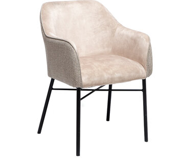 Bronx71 Esszimmerstuhl Samt / gewebter Stoff Chicago beige
