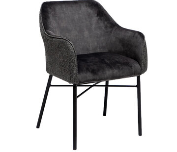 Bronx71 Esszimmerstuhl Samt / gewebter Stoff Chicago Anthrazit