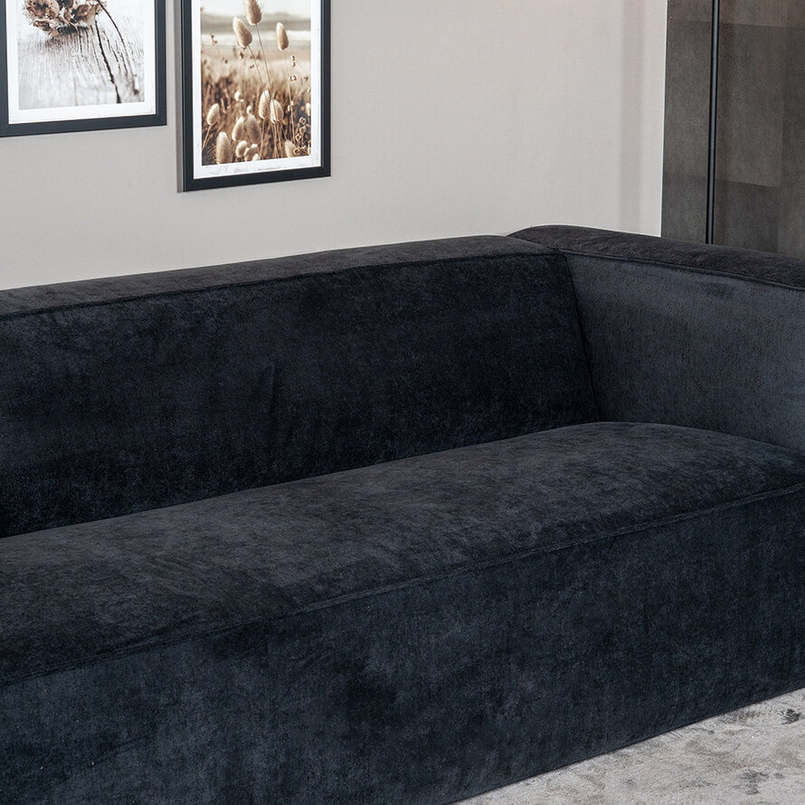 Design Sofa Memphis 3-Sitzer Stoff schwarz