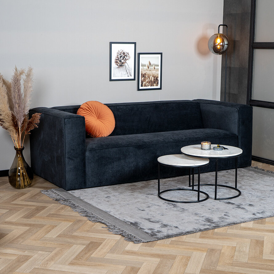 Design Sofa Memphis 3-Sitzer Stoff schwarz