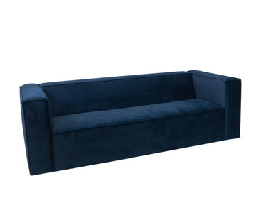 Bronx71 Samt Sofa Memphis 3-Sitzer dunkelblau