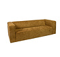 Chenille Sofa Memphis 3-Sitzer ockergelb/cognac