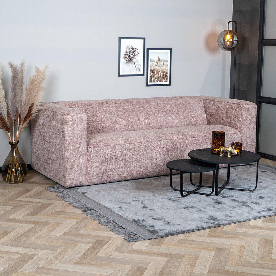 Chenille Sofa Memphis 3-Sitzer rosa