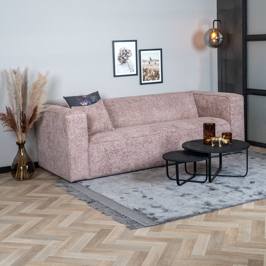 Chenille Sofa Memphis 3-Sitzer rosa