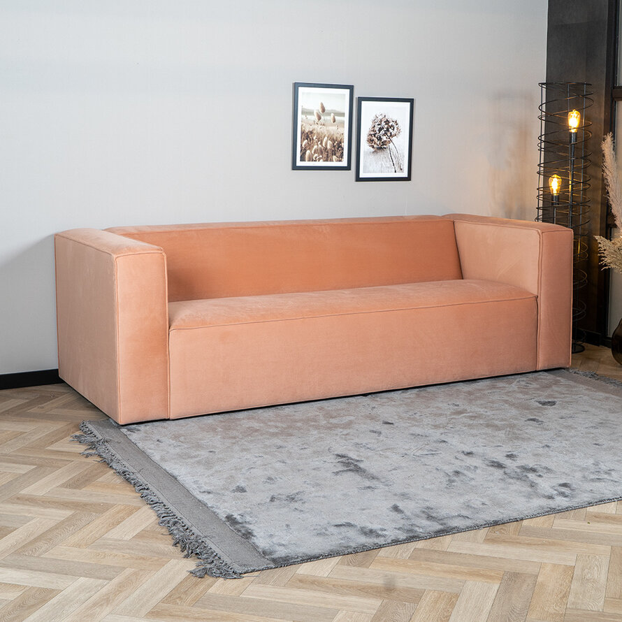 Samt Sofa Memphis 3-Sitzer rosa