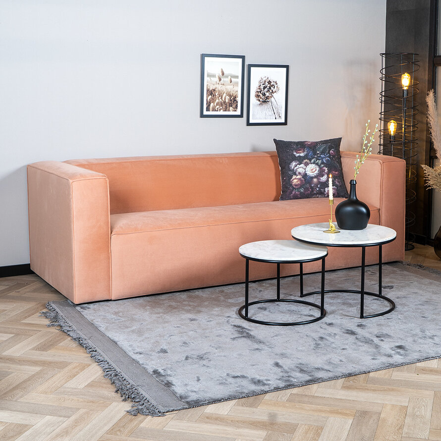 Samt Sofa Memphis 3-Sitzer rosa