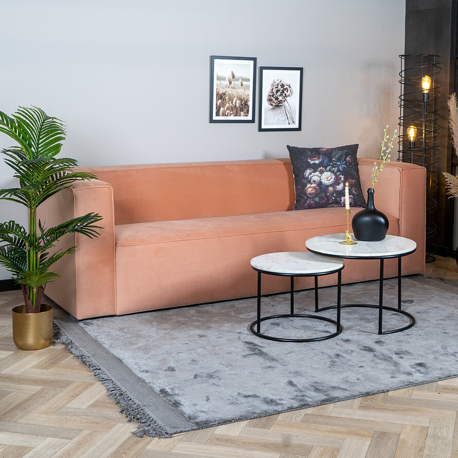 Samt Sofa Memphis 3-Sitzer rosa