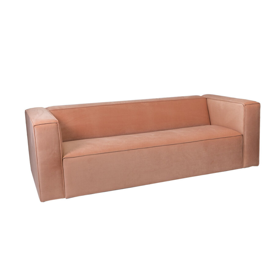 Samt Sofa Memphis 3-Sitzer rosa