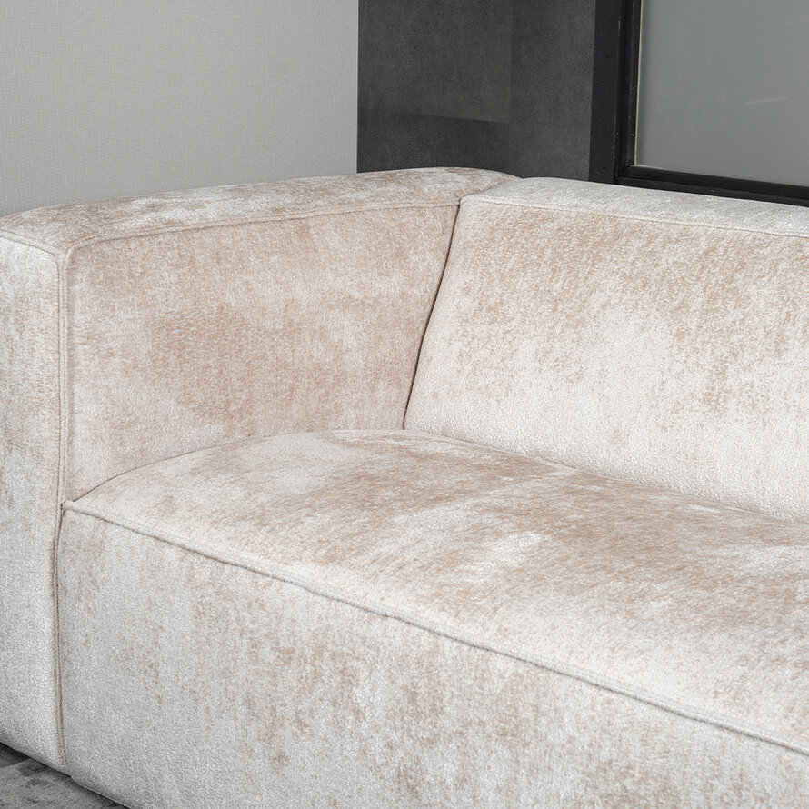 Chenille Sofa Memphis 3-Sitzer weiß