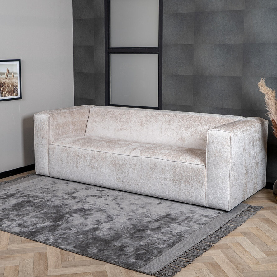 Chenille Sofa Memphis 3-Sitzer weiß