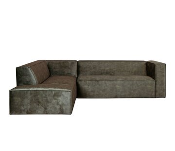 Bronx71 Ecksofa Memphis Samt grün links