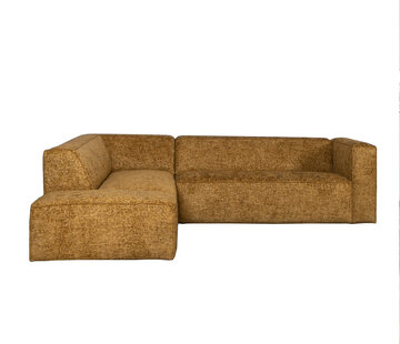 Bronx71 Ecksofa Memphis Chenille ockergelb/cognac links