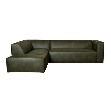 Bronx71 Ecksofa Memphis Leder olivgrün links