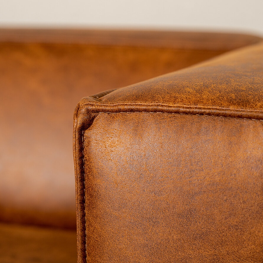 Ecksofa Memphis Leder cognac links