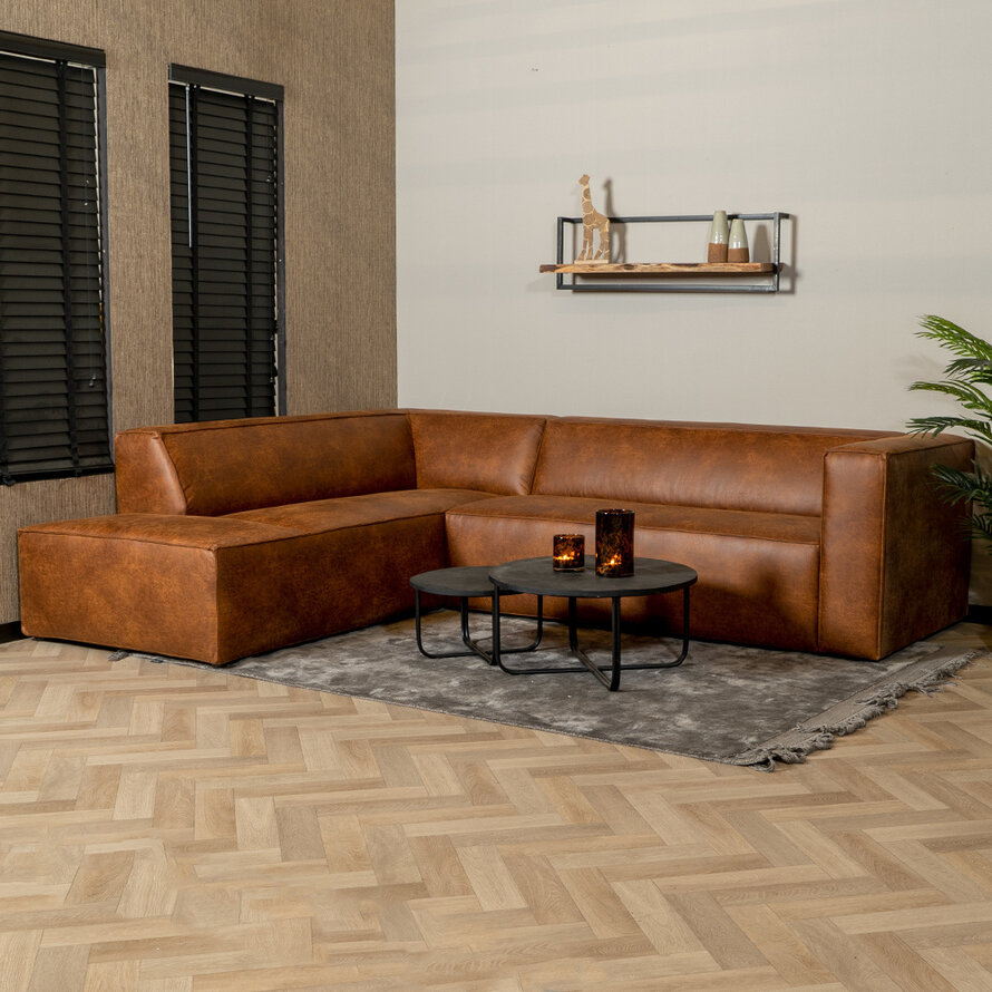 Ecksofa Memphis Leder cognac links