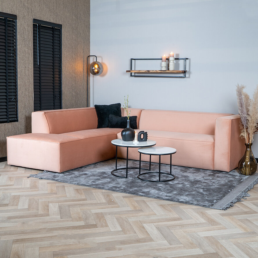 Ecksofa Memphis Samt rosa links