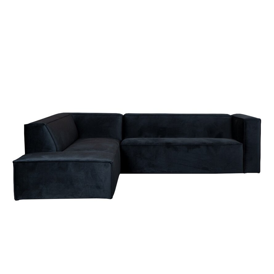 Ecksofa Memphis Samt schwarz links