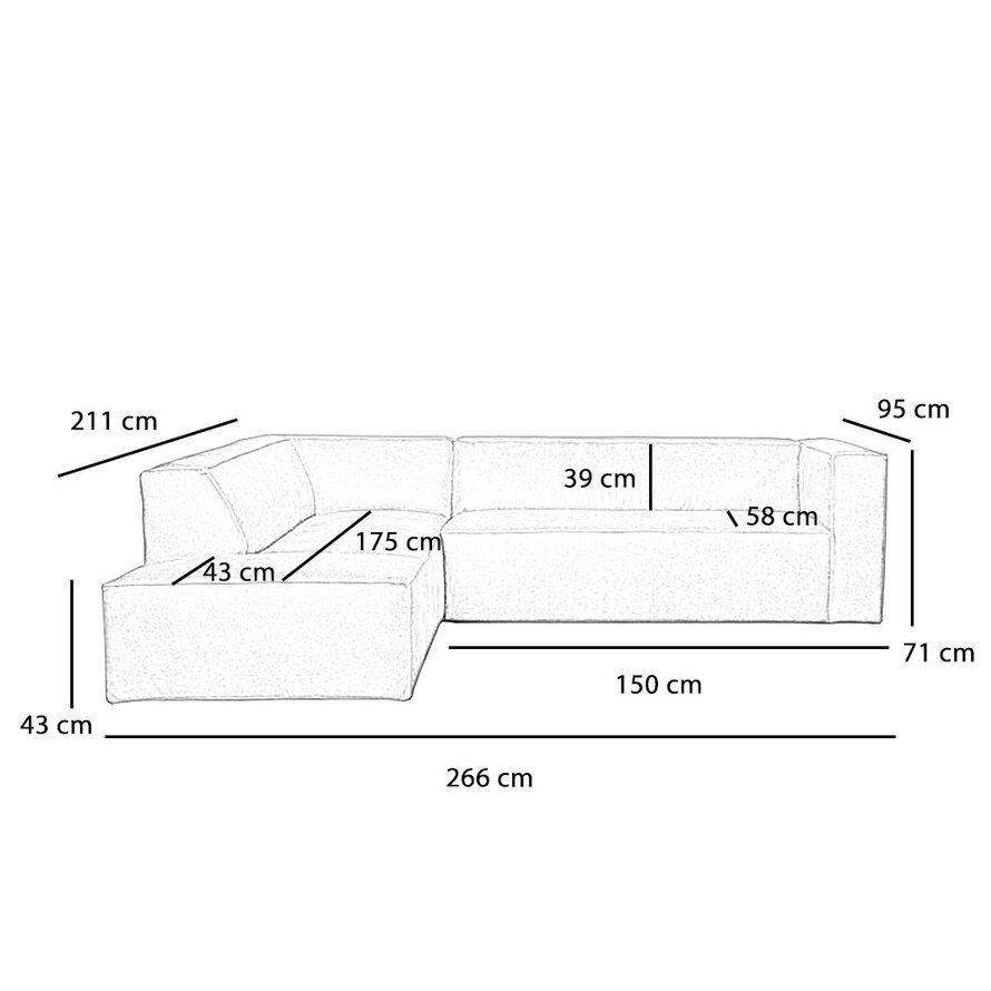 Ecksofa Memphis Samt schwarz links