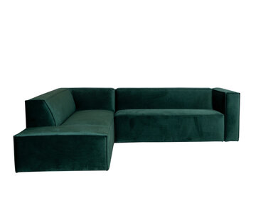 Bronx71 Ecksofa Memphis Samt dunkelgrün links
