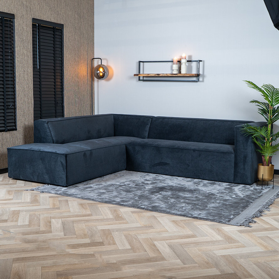 Ecksofa Memphis Stoff schwarz links