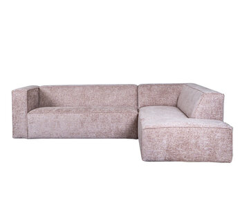 Bronx71 Ecksofa Memphis Chenille rosa rechts