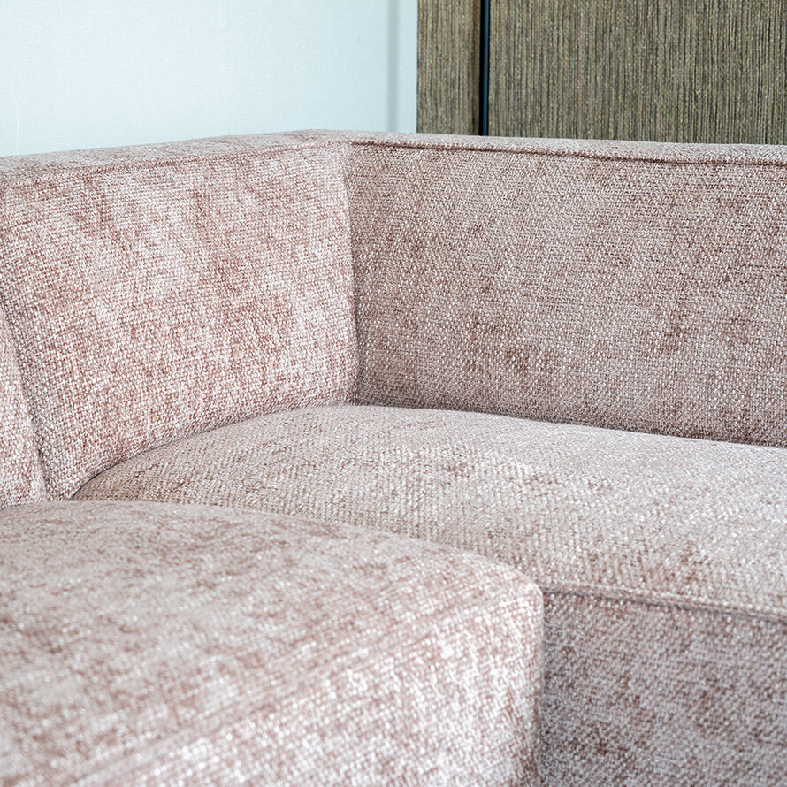 Ecksofa Memphis Chenille rosa rechts