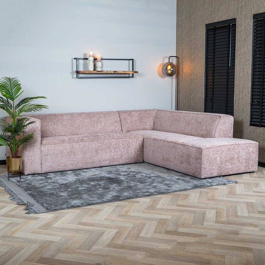 Ecksofa Memphis Chenille rosa rechts