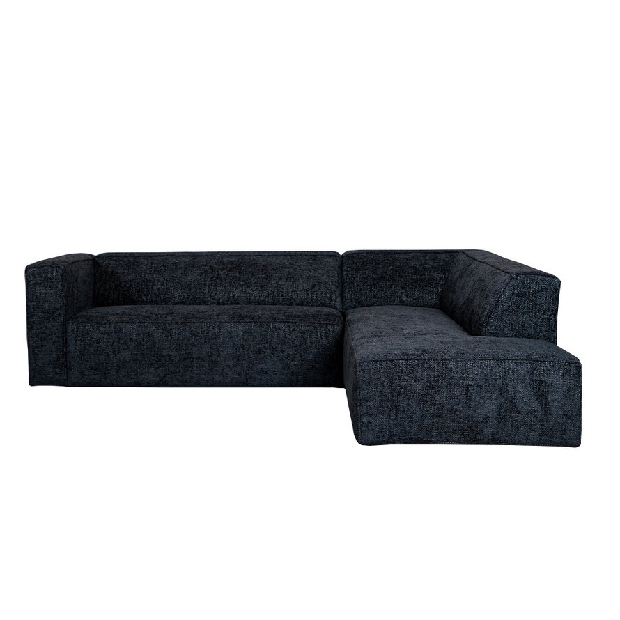 Ecksofa Memphis Chenille schwarz rechts