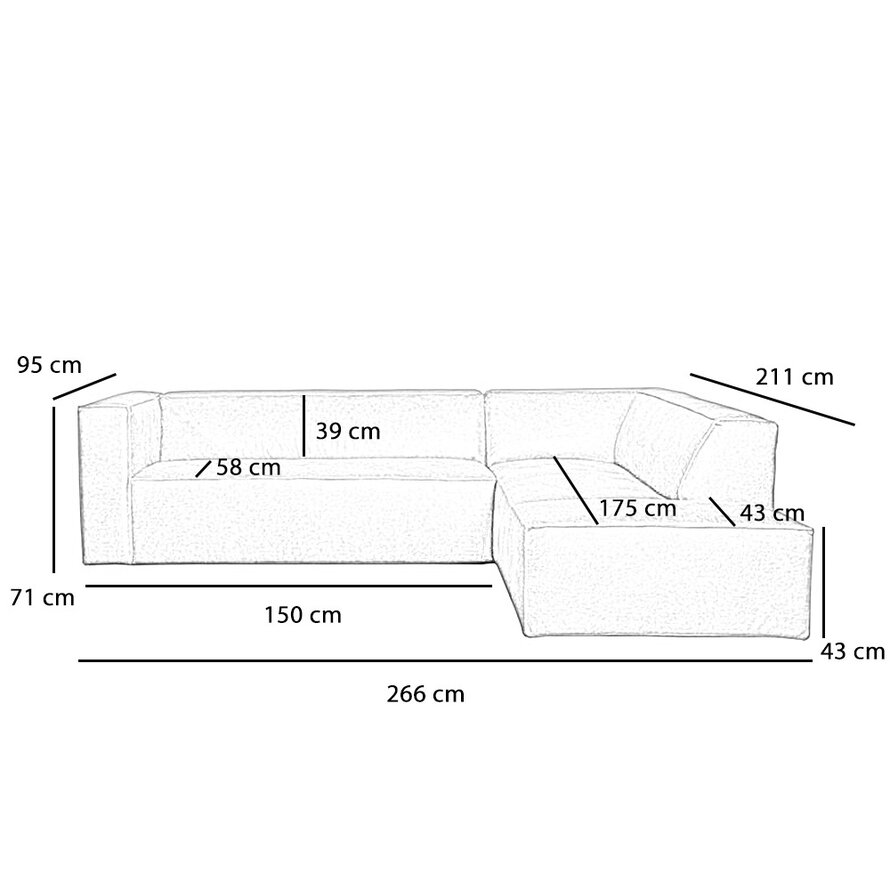 Ecksofa Memphis Leder olivgrün rechts