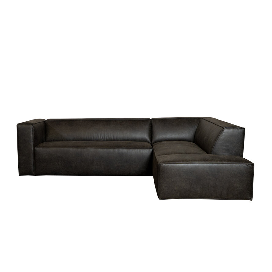 Ecksofa Memphis Leder anthrazit rechts