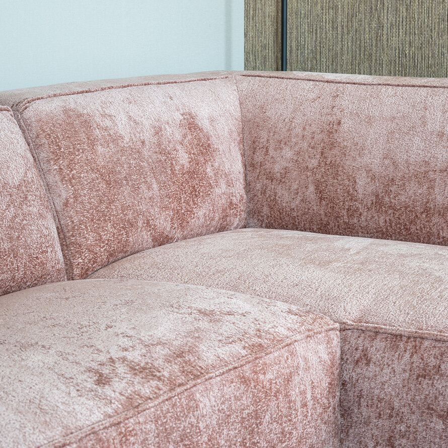 Ecksofa Memphis Chenille pink rechts