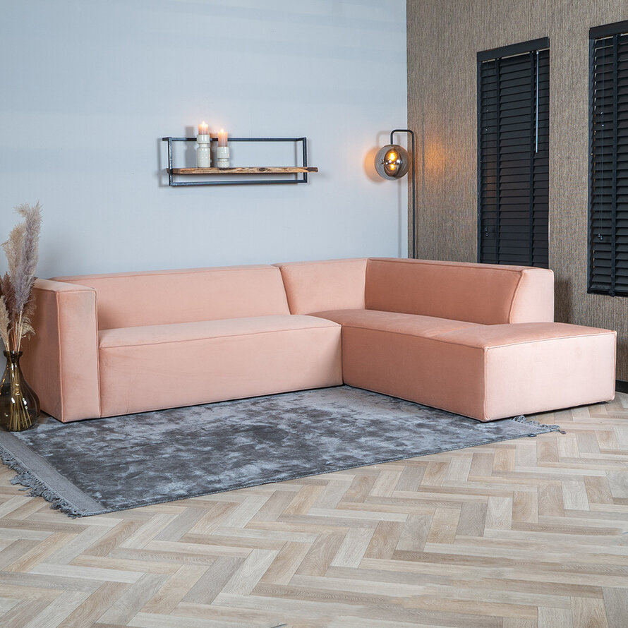 Ecksofa Memphis Samt rosa rechts