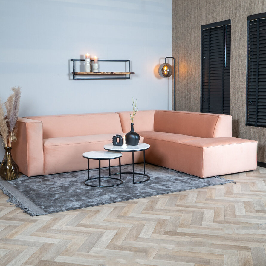 Ecksofa Memphis Samt rosa rechts