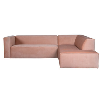 Bronx71 Ecksofa Memphis Samt rosa rechts