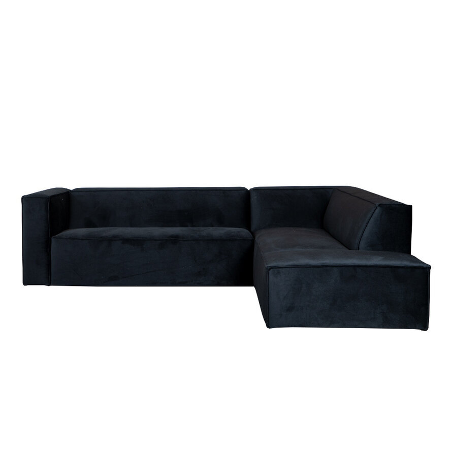 Ecksofa Memphis Samt schwarz rechts